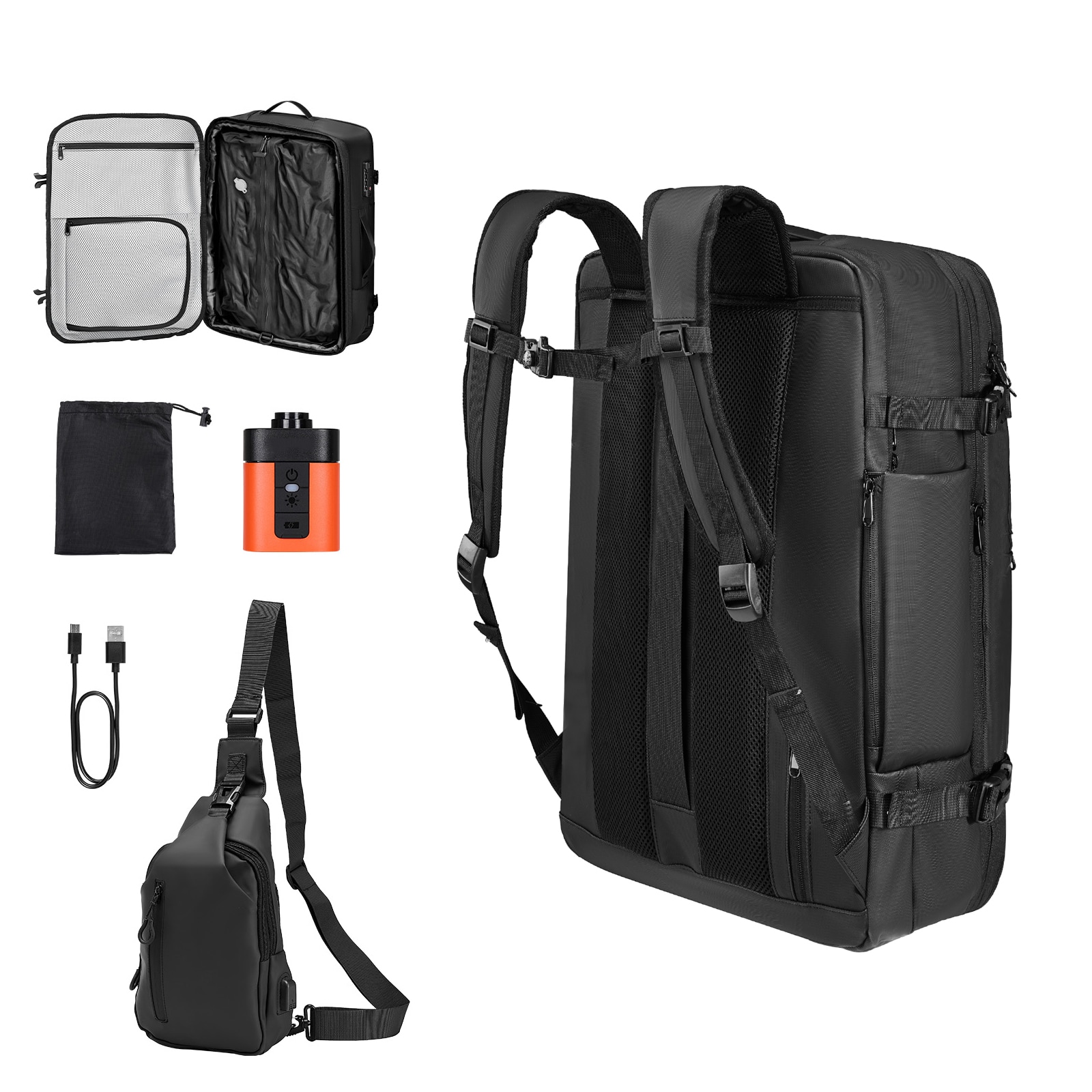 Vacuum Travel Backpack Men's 80l Expandable Luggage With Tsa Lock_voghion.com